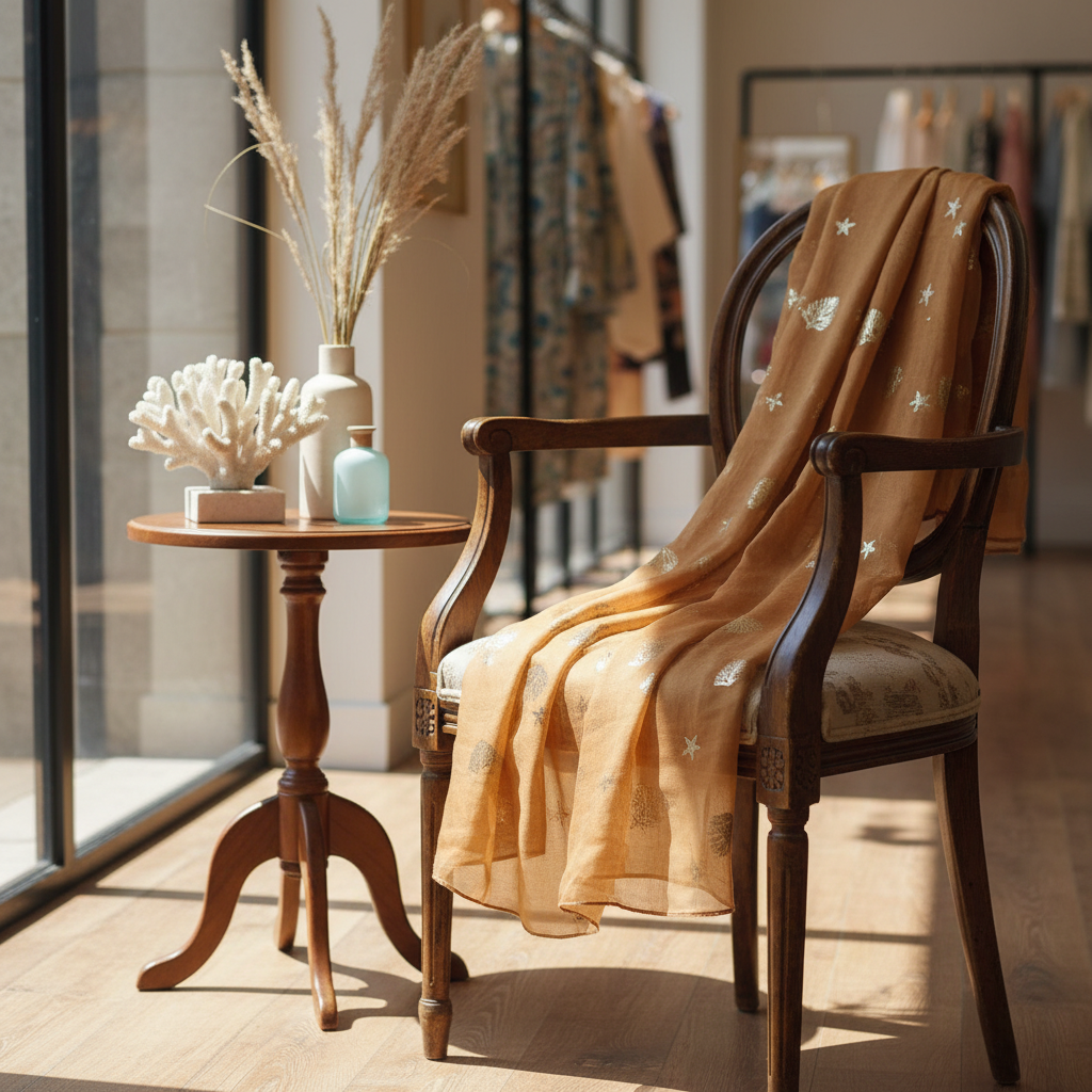 Ofelia Star Tørklæde Ochre