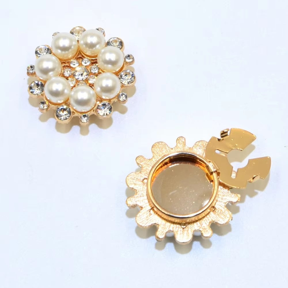 Löwenstein Button Covers Perler Sten Rund Guld