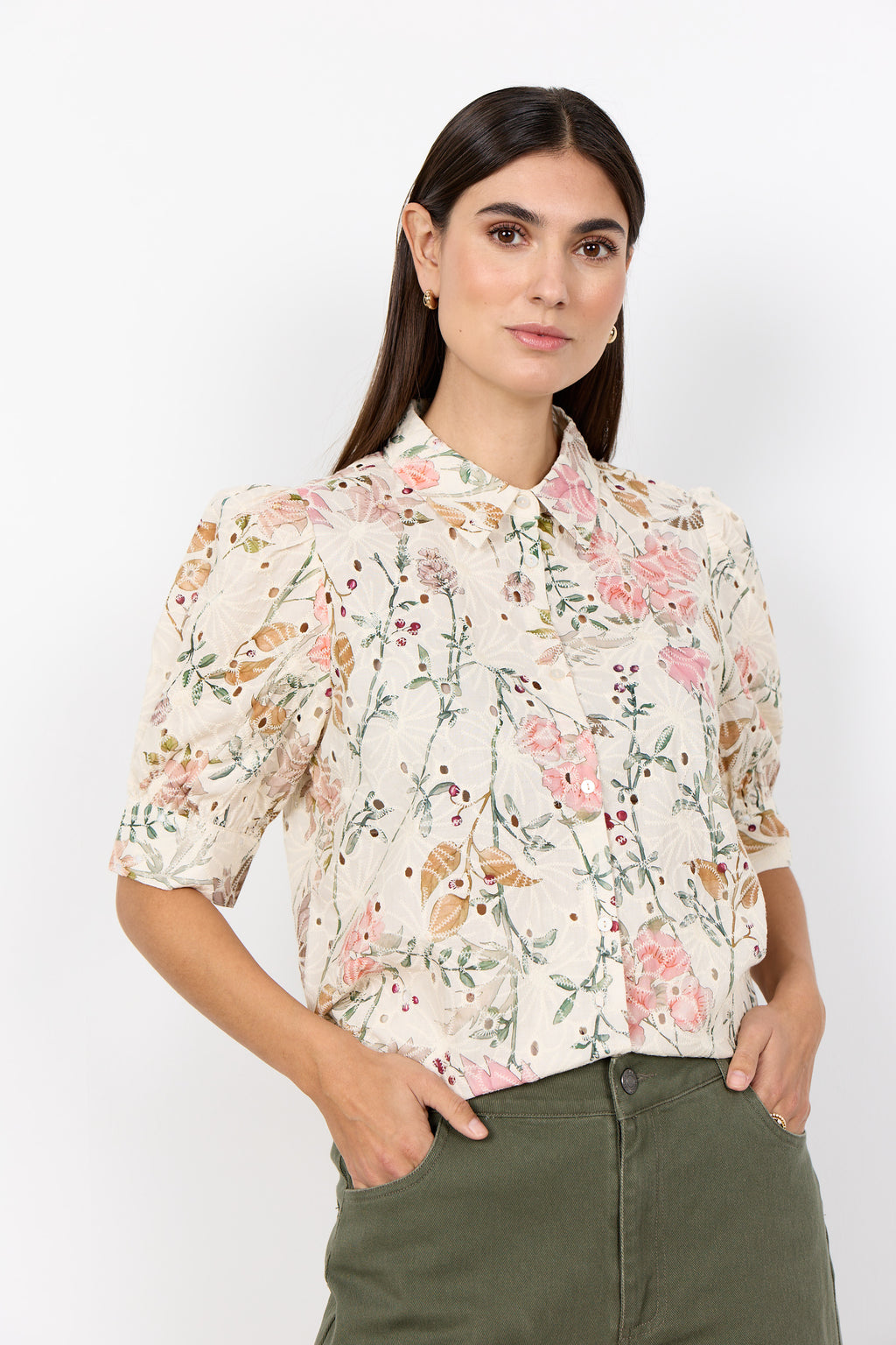 SoyaConcept Geddi 1 Skjorte Blomster Cream