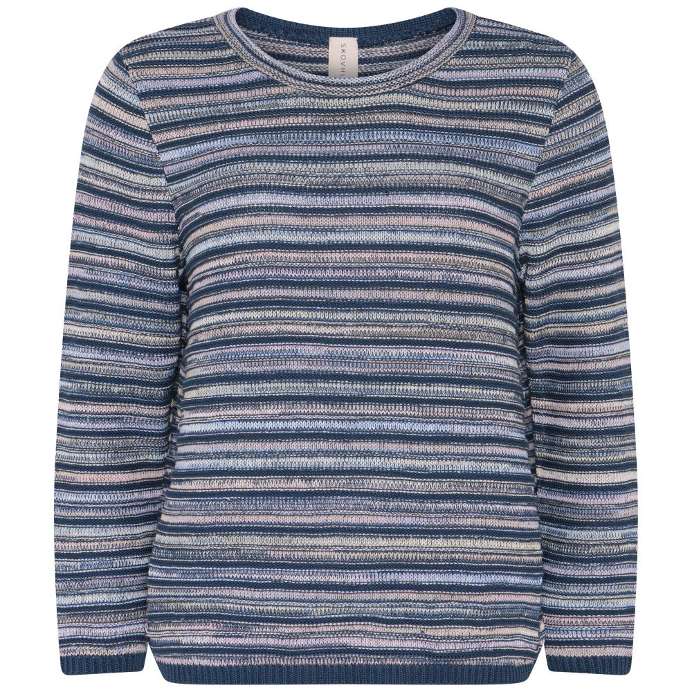 Skovhuus Bluse Rund Hals Jeans Blå