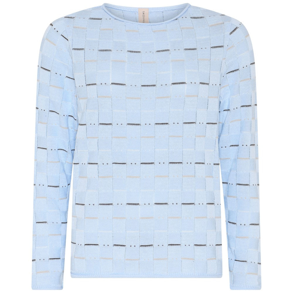 Skovhuus Bluse Rund Hals Pale Blå