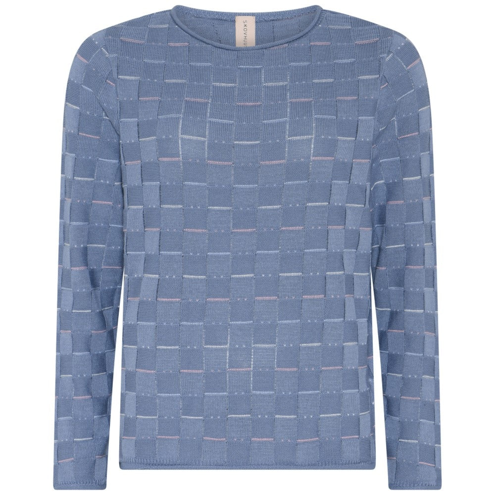 Skovhuus Bluse Rund Hals Peal Blå