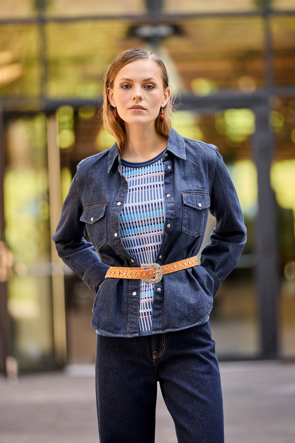 Skovhuus Pullover Special Stribet Jeans Blå