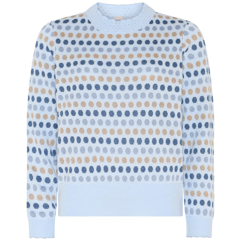 Skovhuus Pullover Multi Colour Prikket Pale Blå