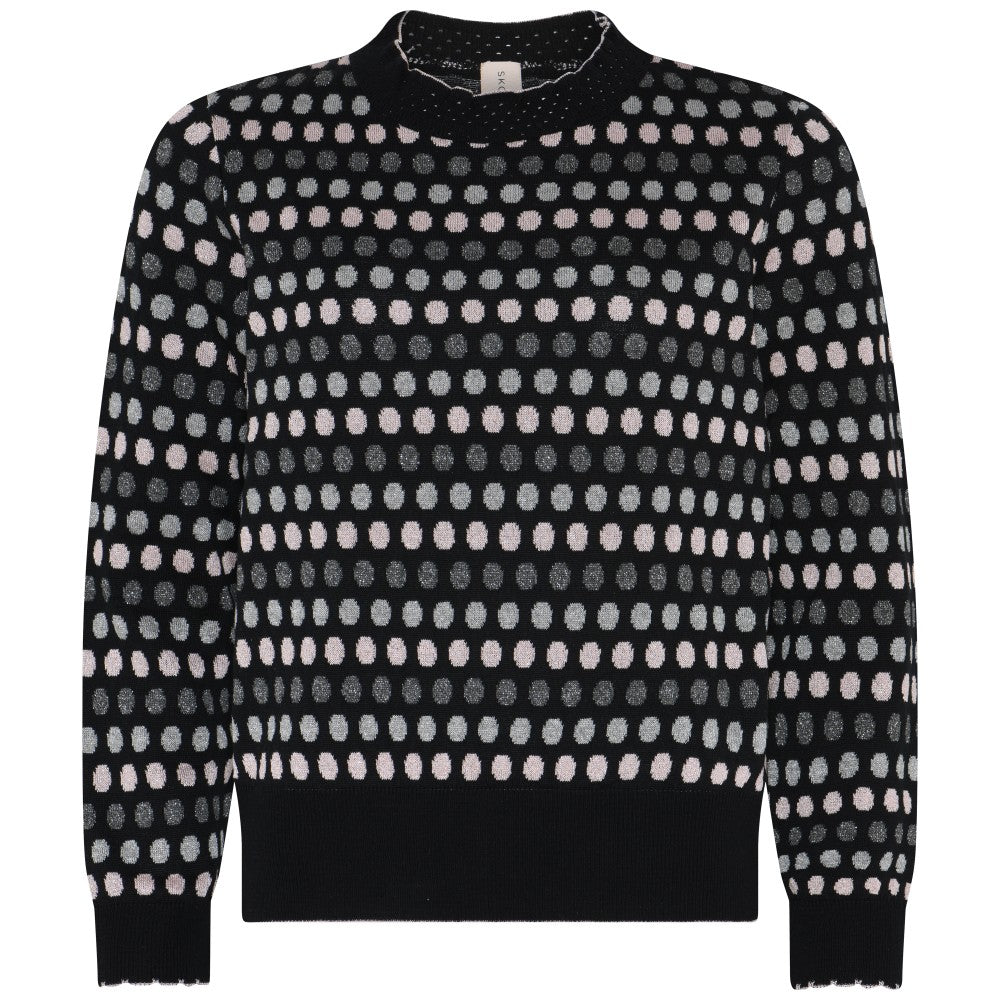 Skovhuus Pullover Multi Colour Prikket Sort