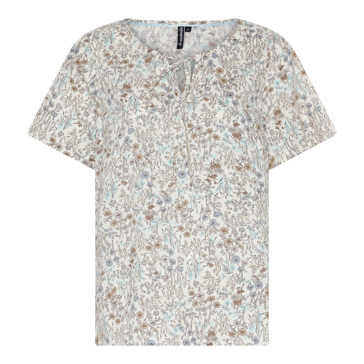 Soulmate Bloomy Bluse Blomstret Kelp Brun