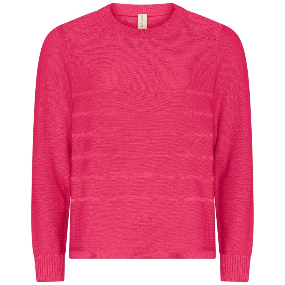 Skovhuus Pullover Structure Stribet Pretty Pink