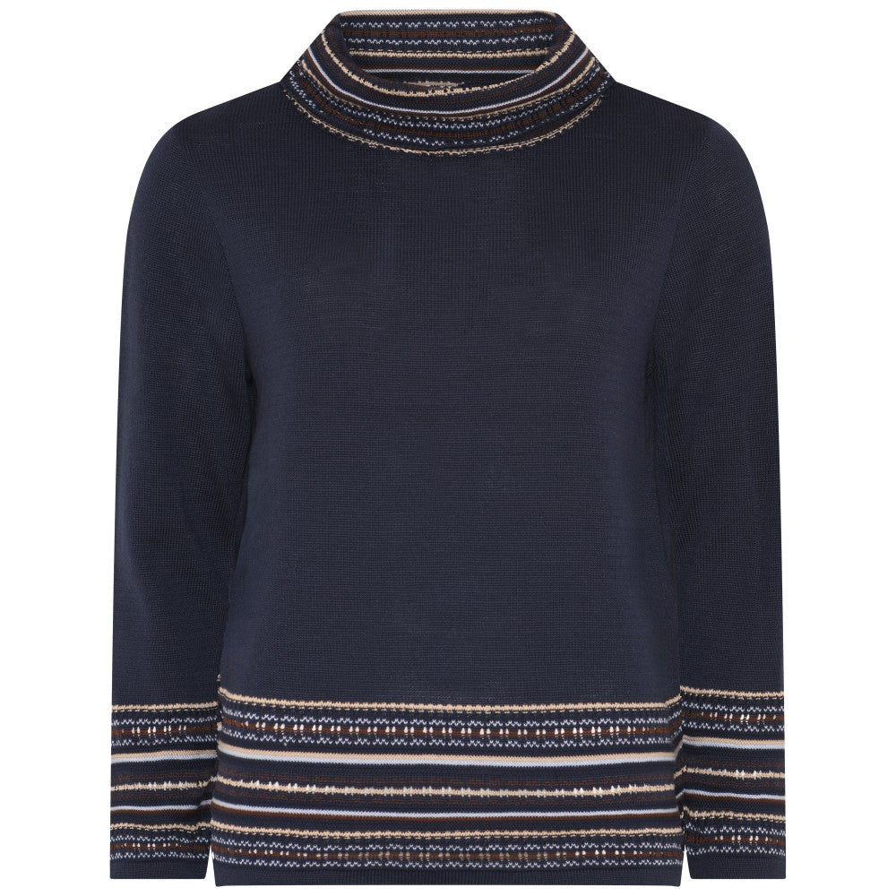 Skovhuus Pullover A-shape w Structure Nautical Blå