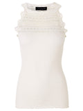 Rosemunde Copenhagen Silke Top w/wide lace Ivory
