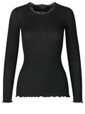 Rosemunde Copenhagen Uld T-Shirt Lange ærmer w Lace Sort