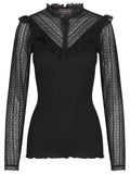 Rosemunde Copenhagen Silke T-Shirt Lange ærmer w Lace Sort