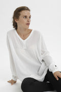 KAFFE Amber V Neck Tunika Chalk