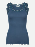Rosemunde Babette Silke Top Dark Denim Blå