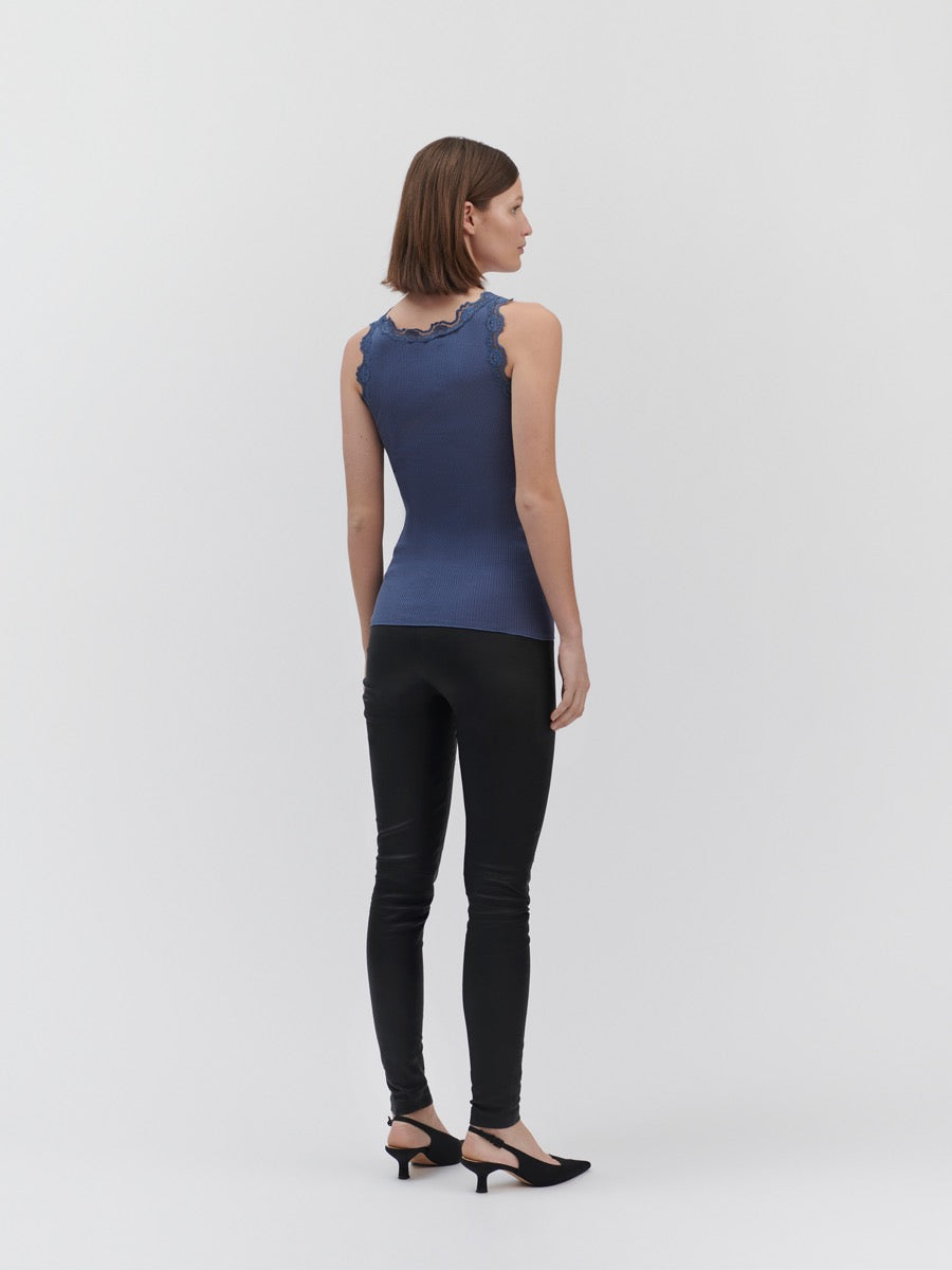 Rosemunde Copenhagen Silke Top w Lace True Navy