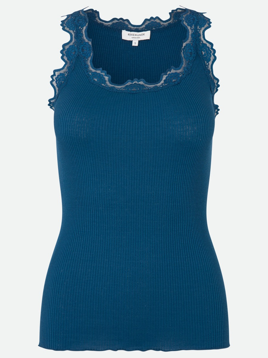 Rosemunde Copenhagen Silk Top Poseidon Blå
