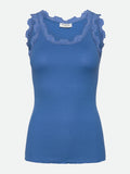 Rosemunde Copenhagen Babette Silke Top w Lace French Blå