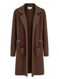 Marinello Karn Cardigan Lang Brun Guld