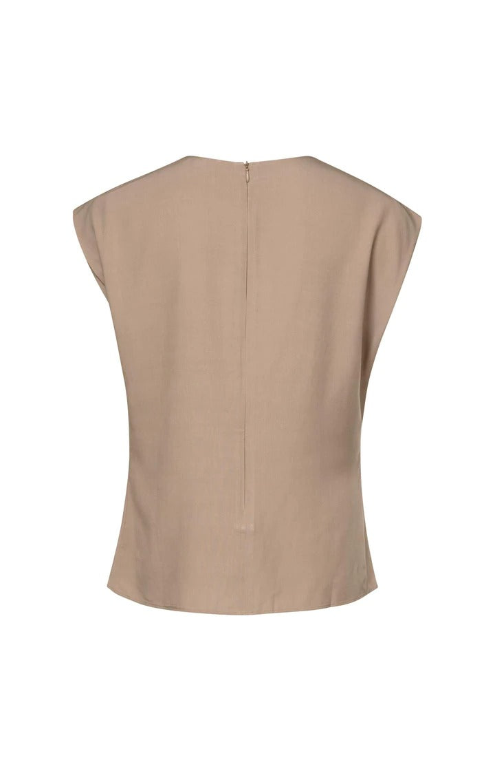 YAYA Top V Neck Sleeveless Brun