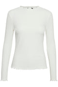 Karen By Simonsen Candace T-shirt Langærmet Egret Hvid