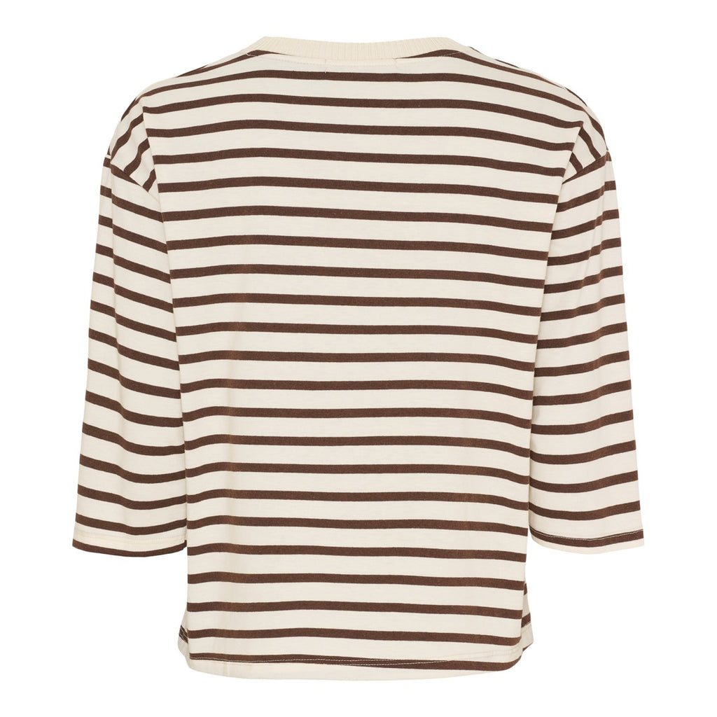 Marta Du Chateau Brooklyn T-shirt Stribet Beige Moro Brun