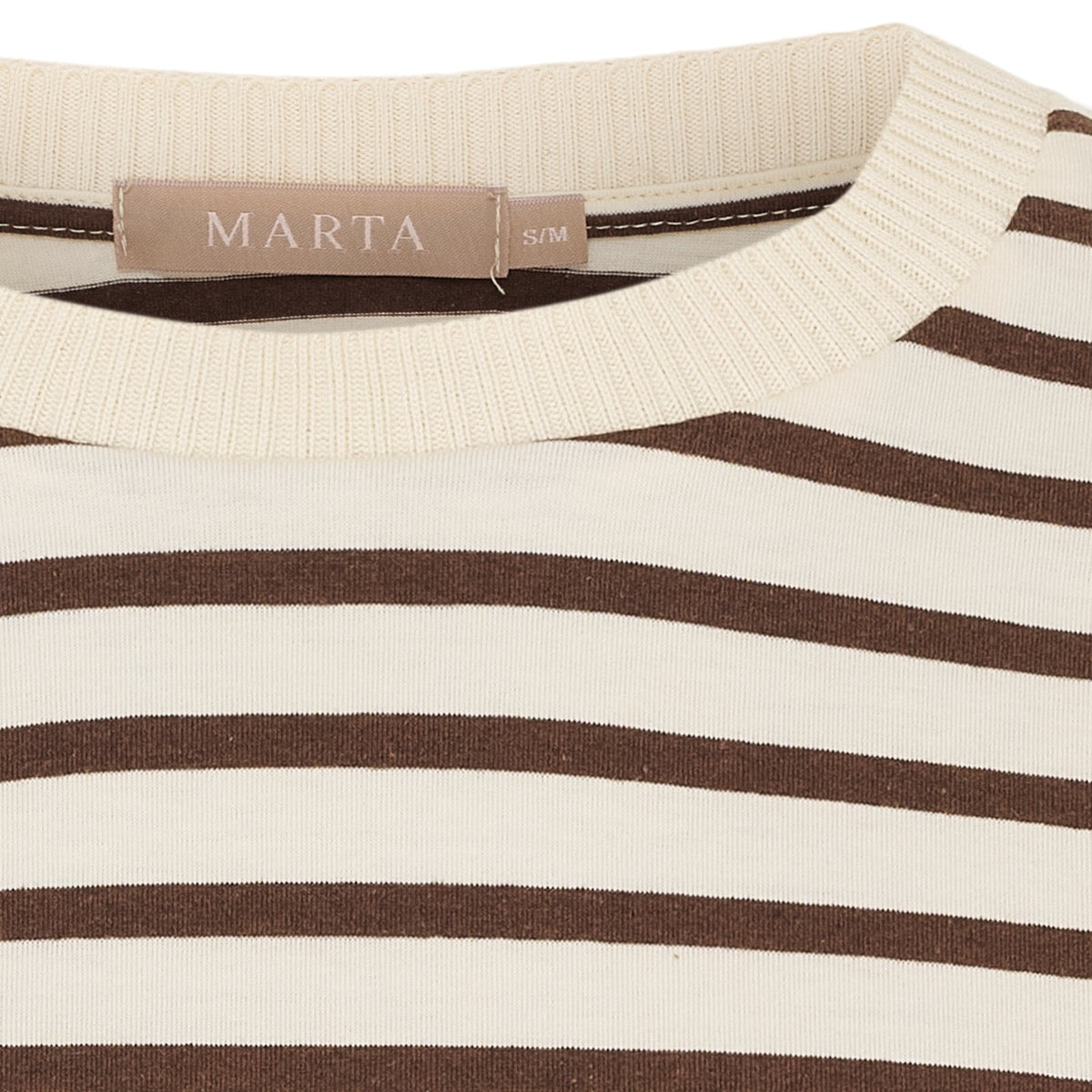 Marta Du Chateau Brooklyn T-shirt Stribet Beige Moro Brun