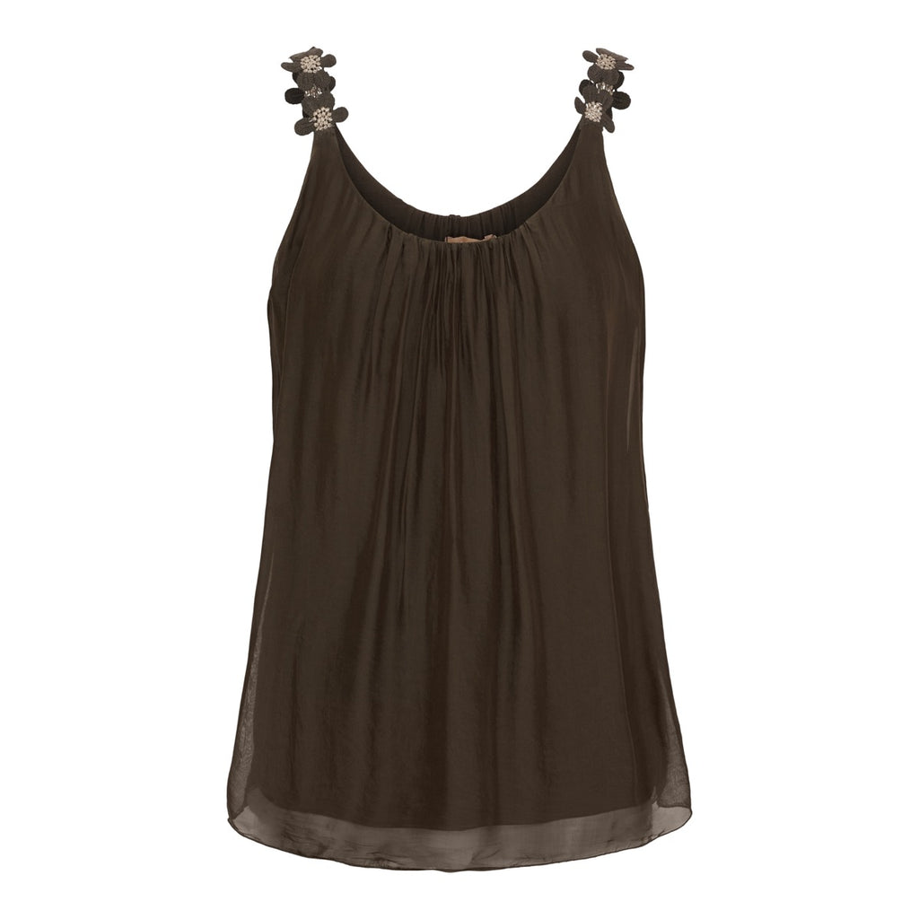 Marta Du Chateau Agnese Top Broderi Moro Brun