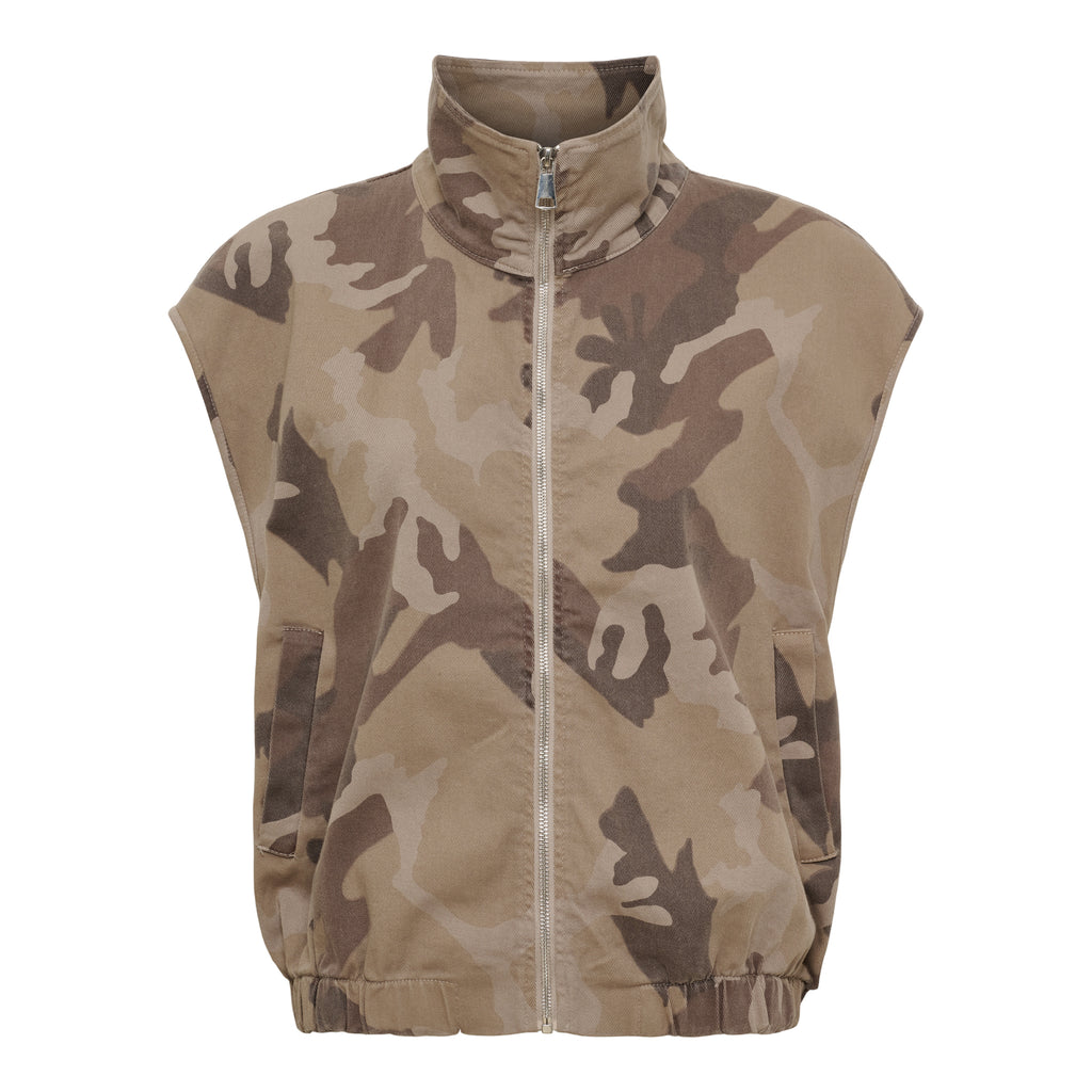Marta Du Chateau Silver Vest Beige Camo  Onesize