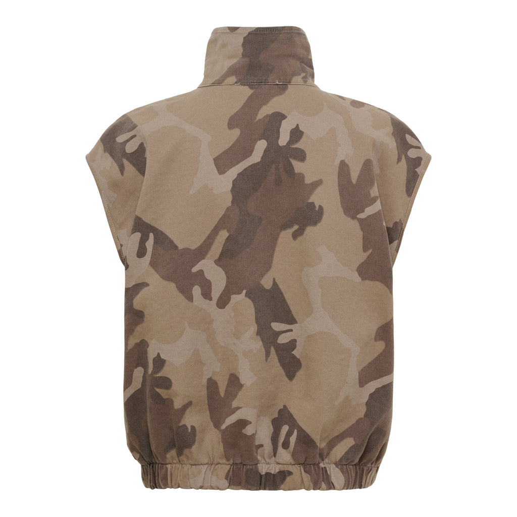 Marta Du Chateau Silver Vest Beige Camo  Onesize