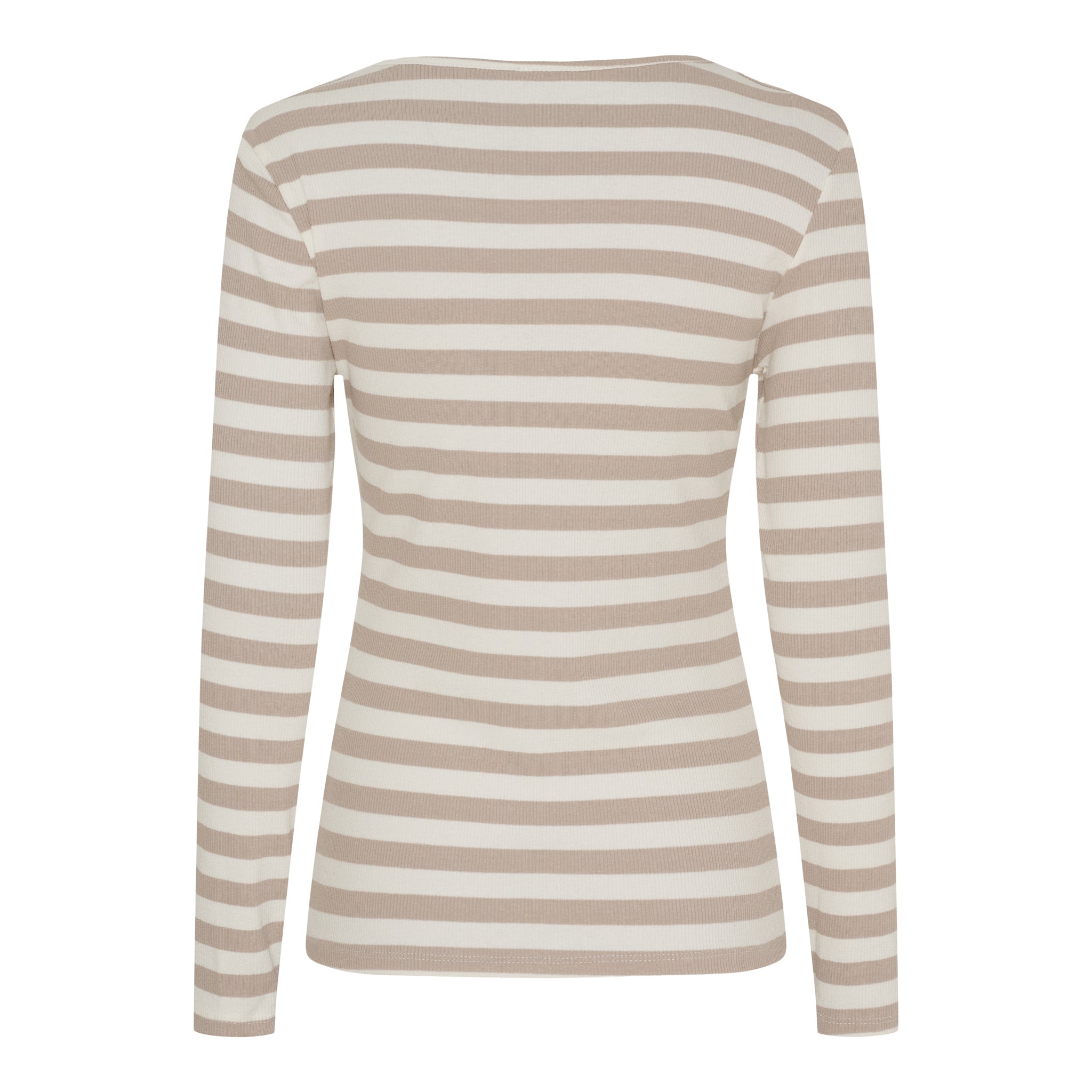 Marta Du Chateau Begonia T-shirt Langærmet Stribet Beige Melange