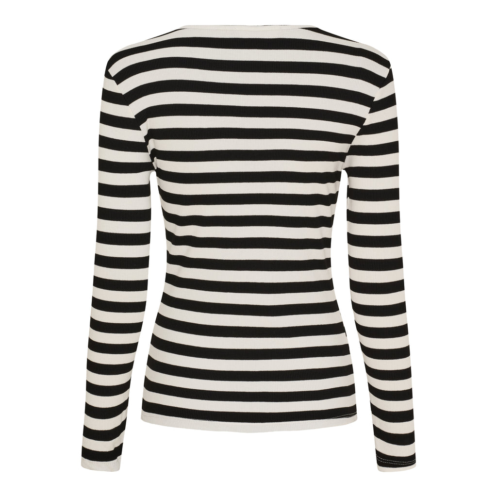 Marta Du Chateau Begonia T-shirt Langærmet Stribet Sort