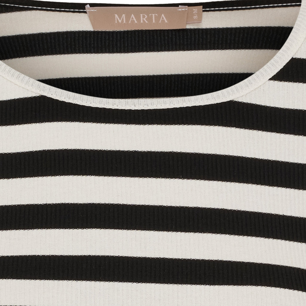 Marta Du Chateau Begonia T-shirt Langærmet Stribet Sort