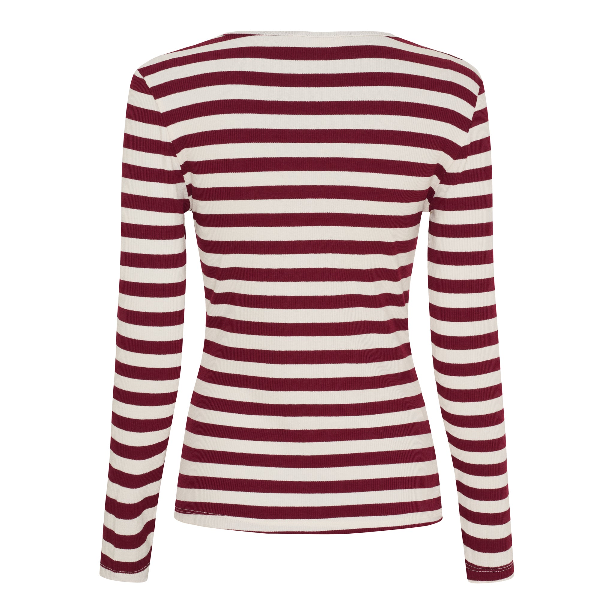 Marta Du Chateau Begonia T-shirt Langærmet Stribet Bordeaux Rød