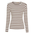 Marta Du Chateau Begonia T-shirt Langærmet Stribet Tortora Brun