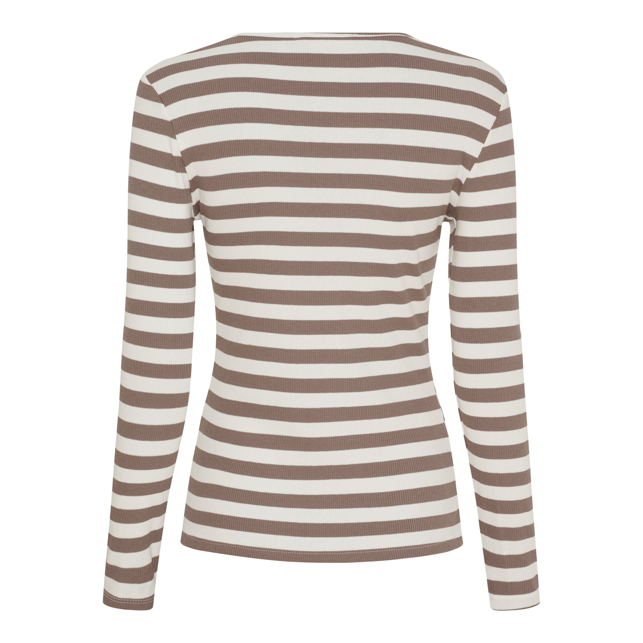 Marta Du Chateau Begonia T-shirt Langærmet Stribet Tortora Brun