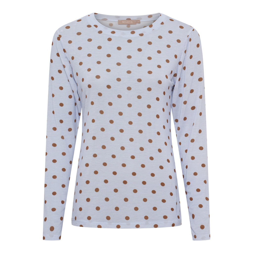 Marta Du Chateau Elissa Top Prikker Celeste Blå