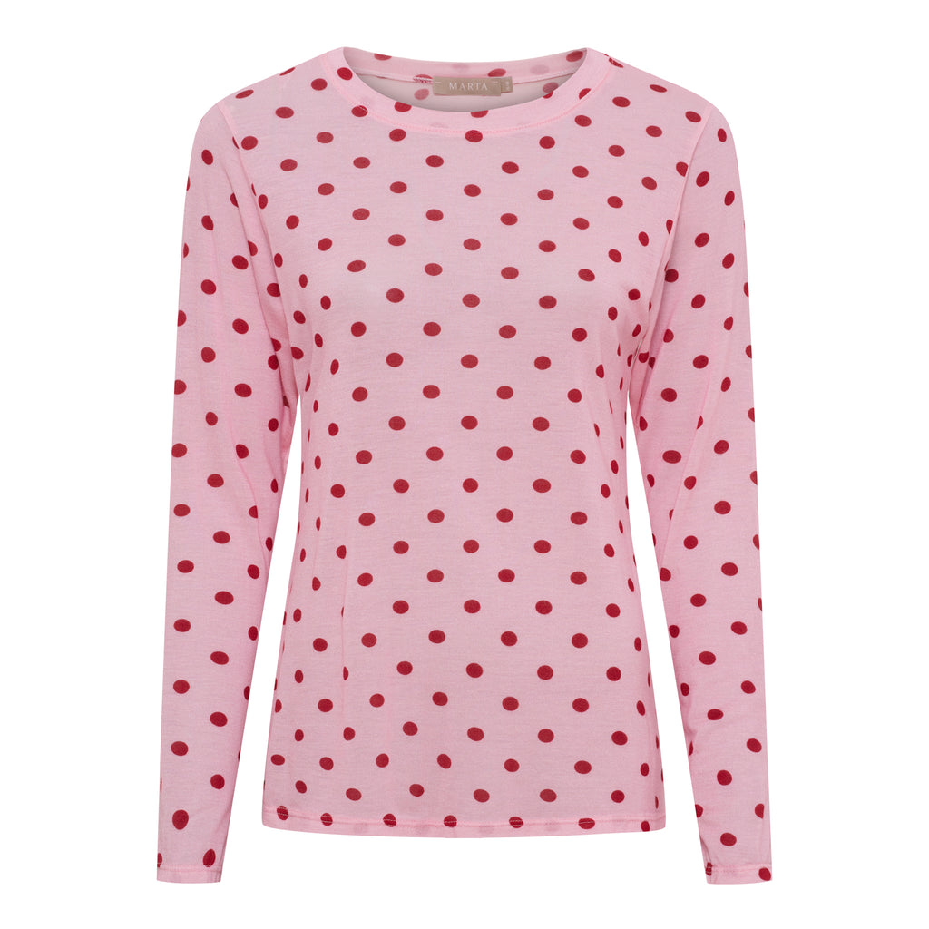 Marta Du Chateau Elissa Top Prikker Originale Lyserød