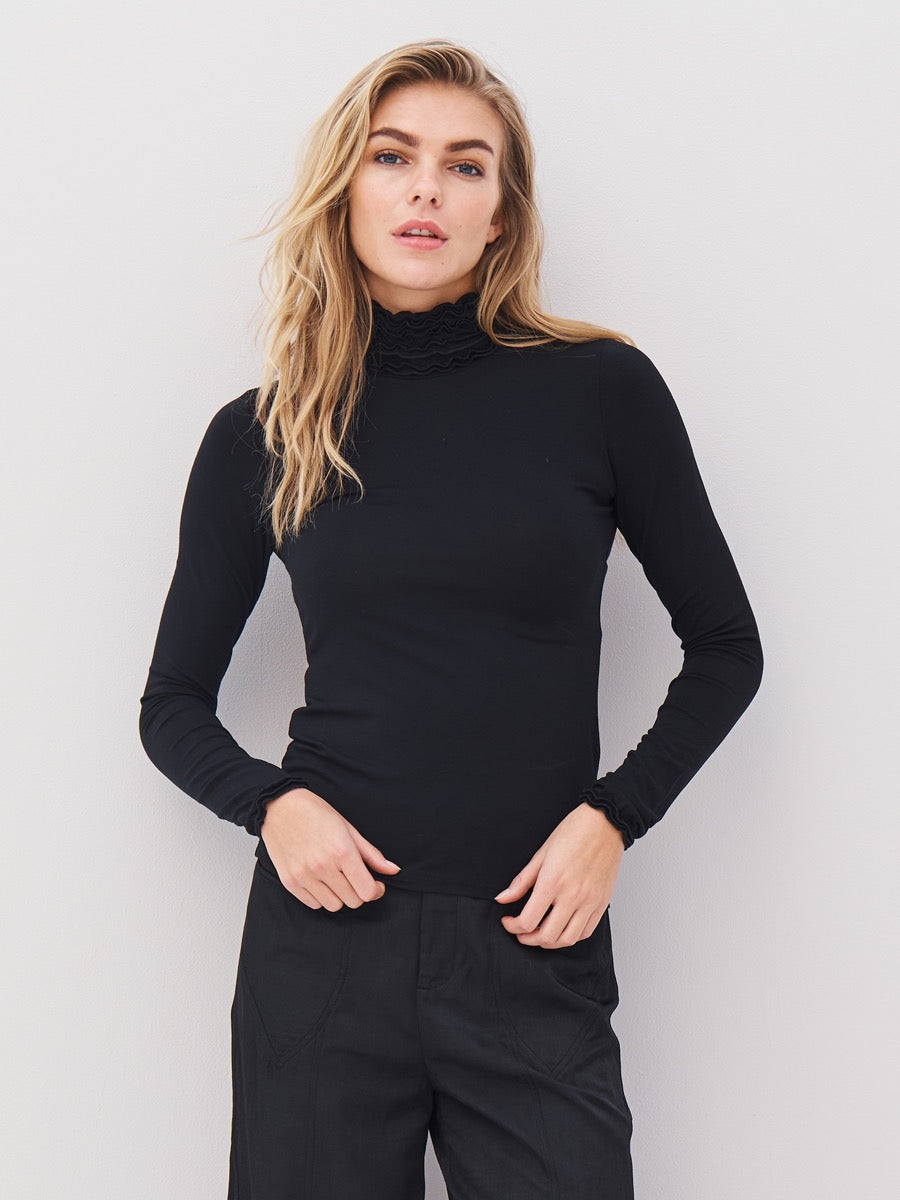 Nü Denmark Adele T-shirt Langærmet Sort