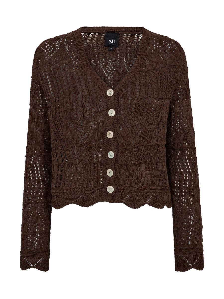 Nü Denmark Aida Strik Cardigan Mørk Brun