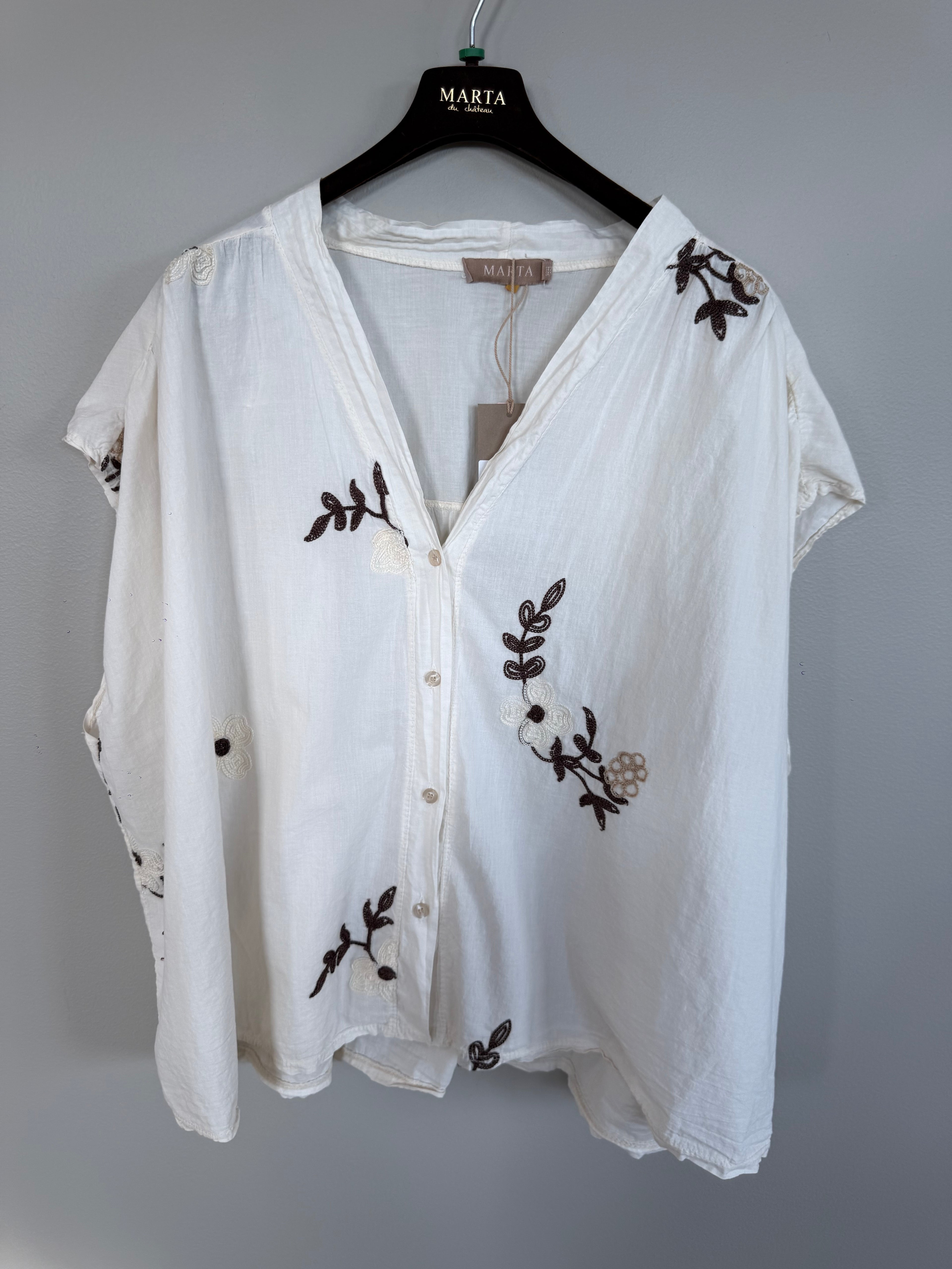 Marta Du Chateau Elysian Skjorte Broderi Hvid  Onesize
