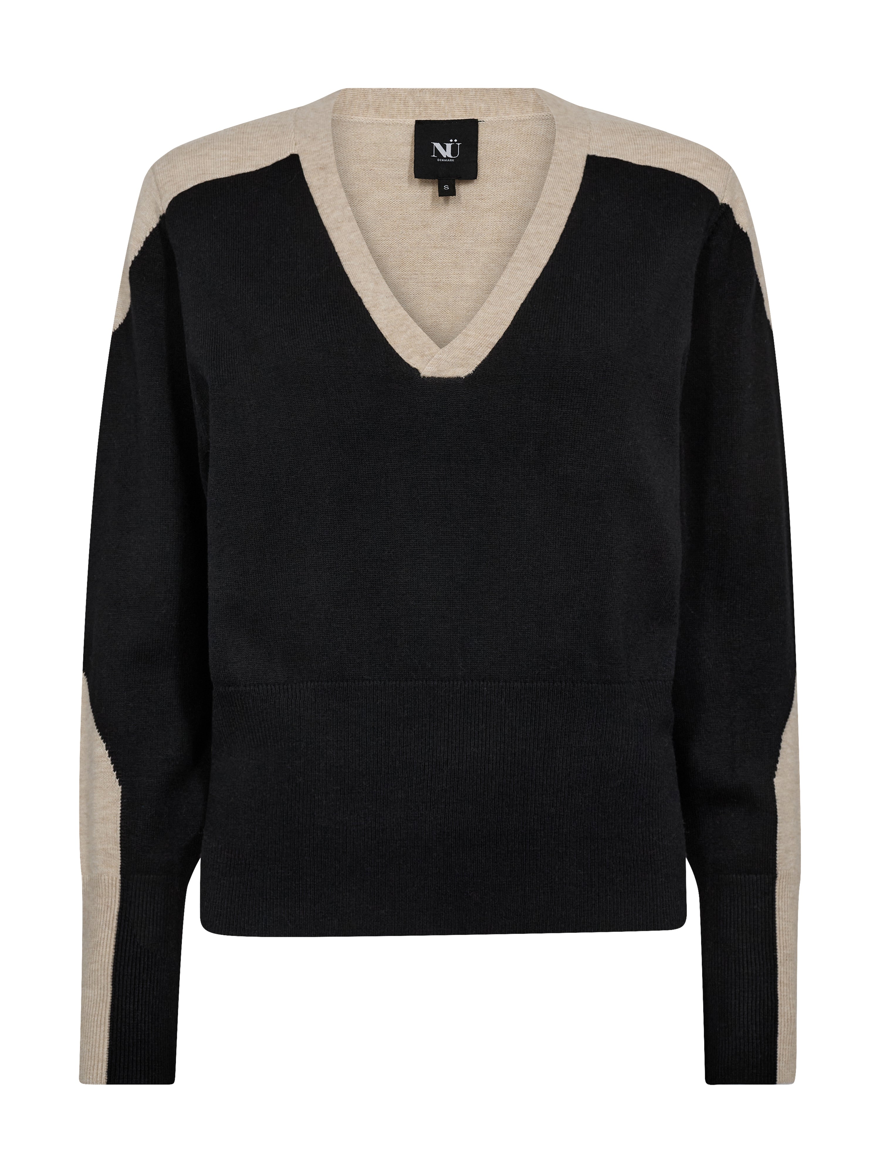 Nü Denmark Crista Strik Bluse Bone Mix Sort Sand