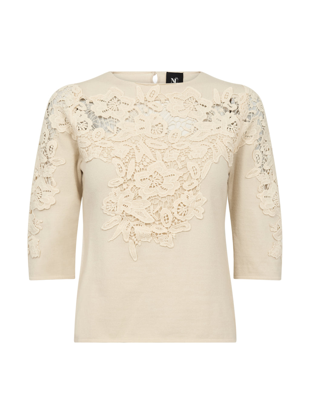 Nü Denmark Dac Strik Bluse Bone Hvid