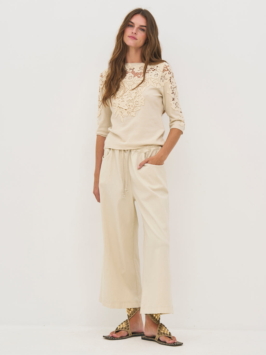 Nü Denmark Dac Strik Bluse Bone Hvid