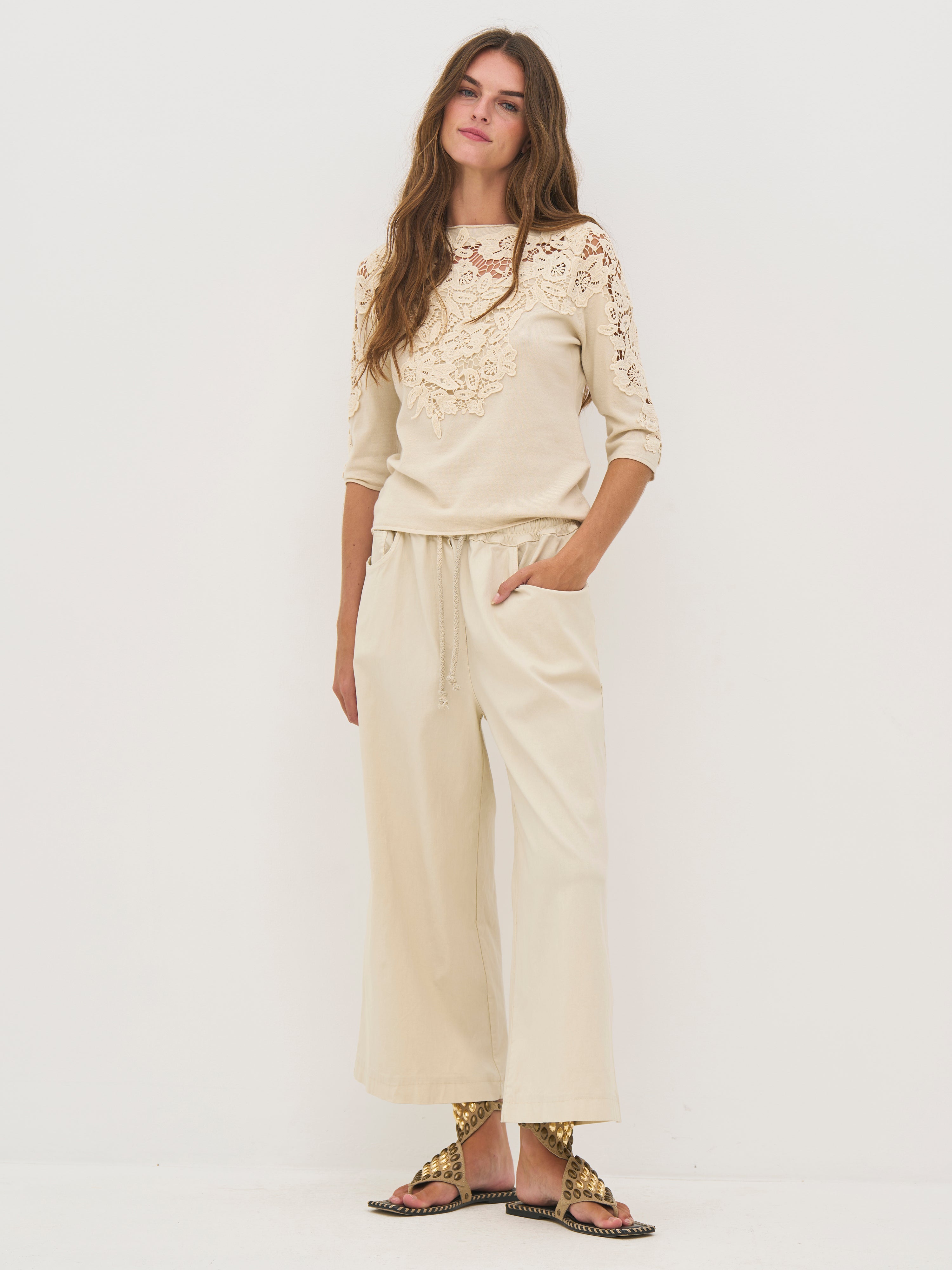 Nü Denmark Dac Strik Bluse Bone Hvid