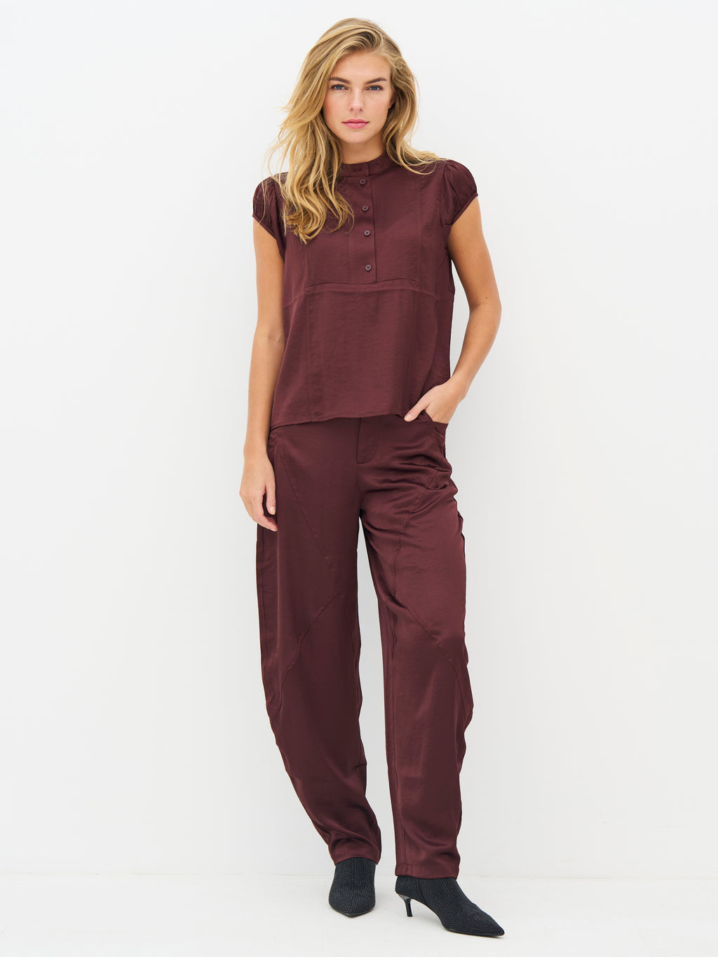 Nü Denmark Emory Bukser Burgundy Rød