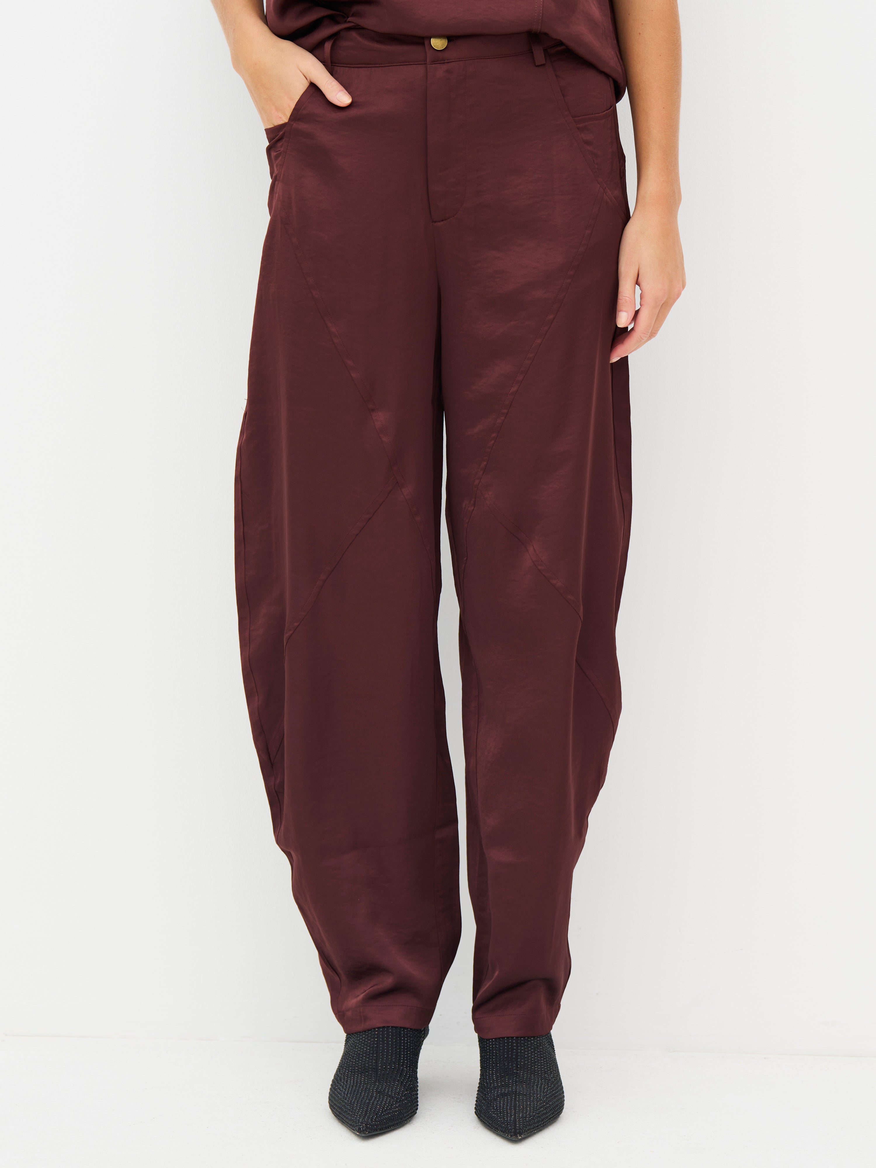 Nü Denmark Emory Bukser Burgundy Rød