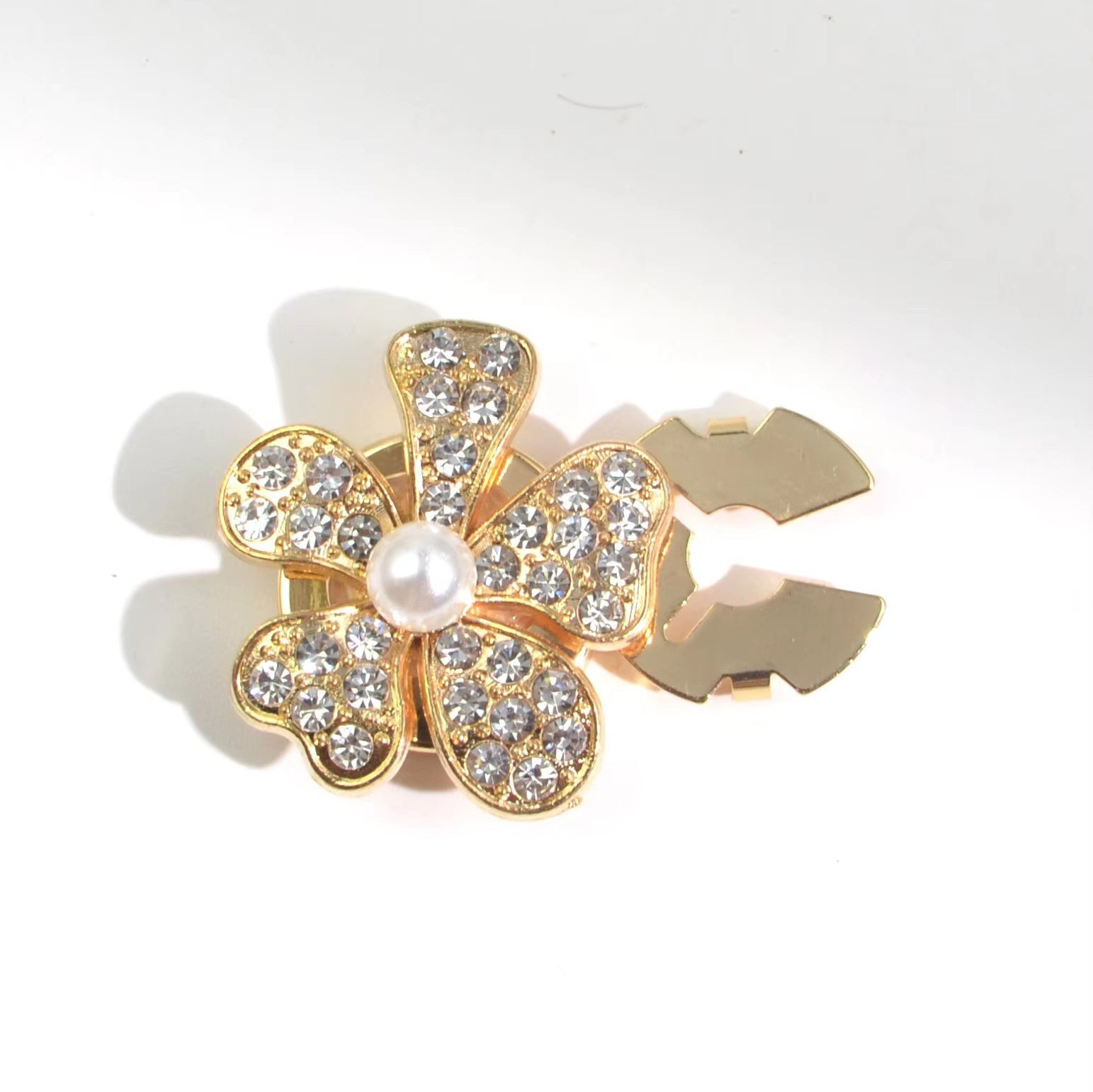 Löwenstein Button Blomst Perle Sten Guld