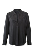 YAYA Satin Tunica Top V Neck Anthracite Grå
