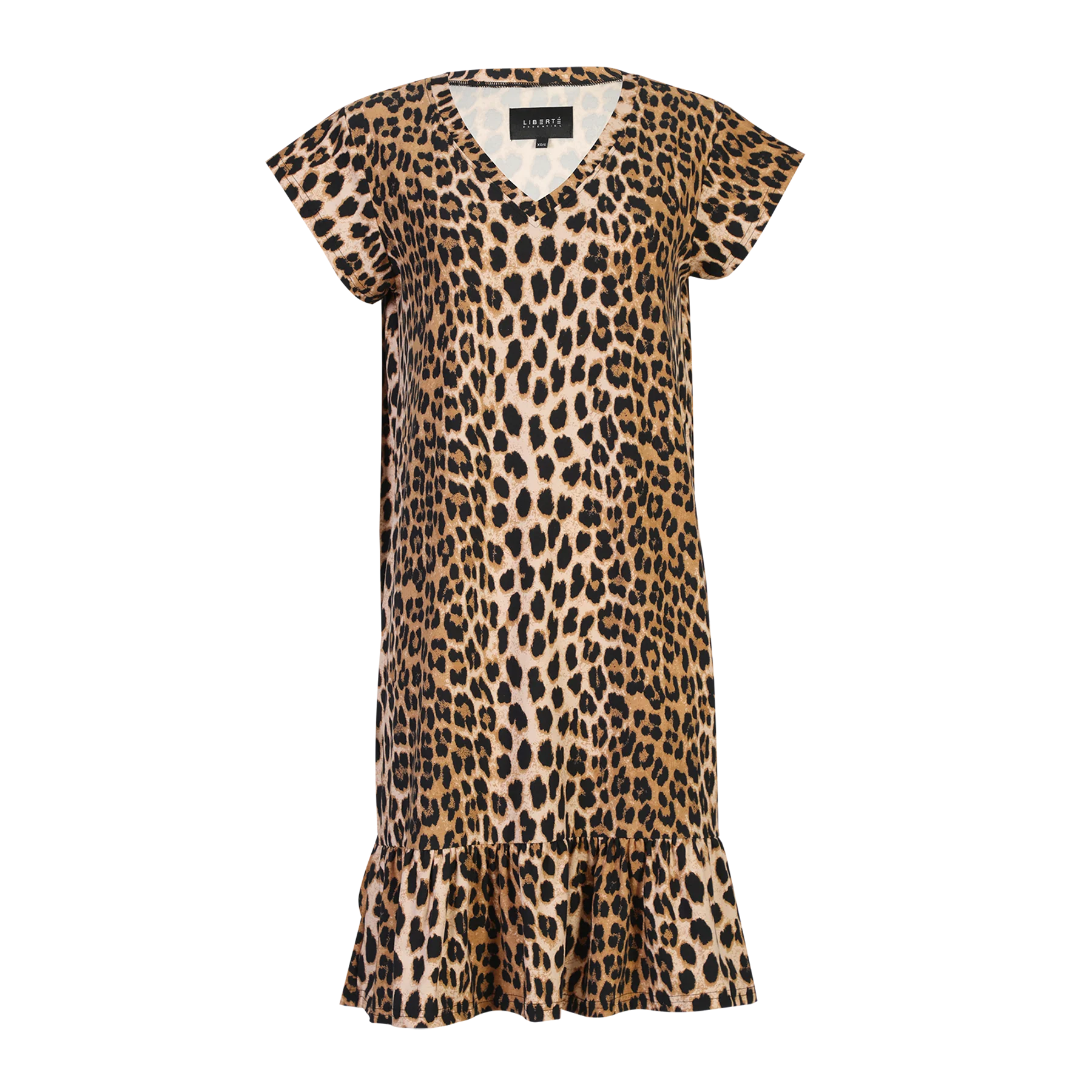 Liberte ALMA T Shirt Frill Kjole Neon Orange Lux Leo Brun