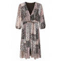 2 Biz Aline Kjole Color Mix Brun Rosa