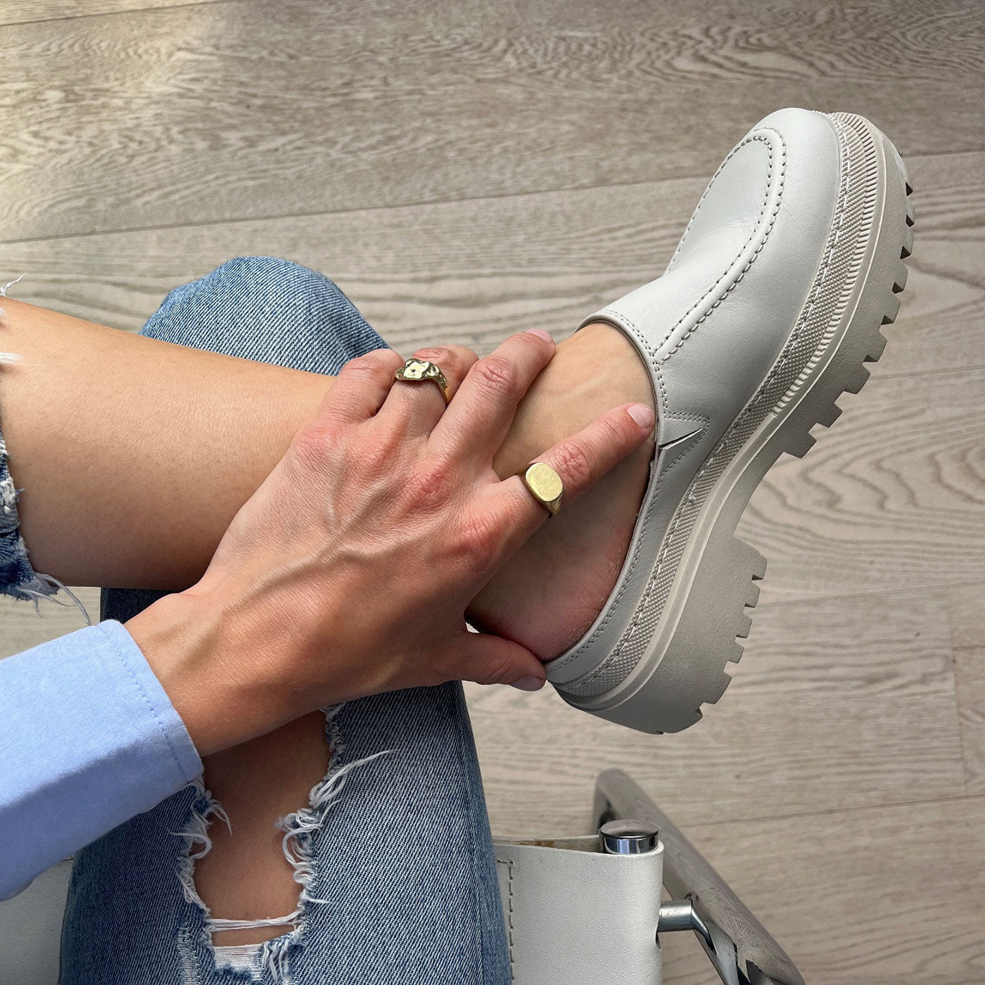 WODEN STB Annika Mule Slip-in Sko Off White